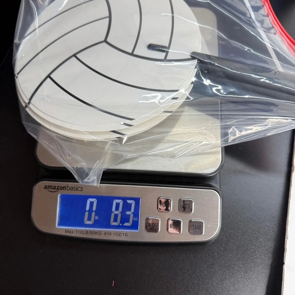 Volleyball Handheld Fans Set of 10 White Black Sports Party Favors Team Spirit